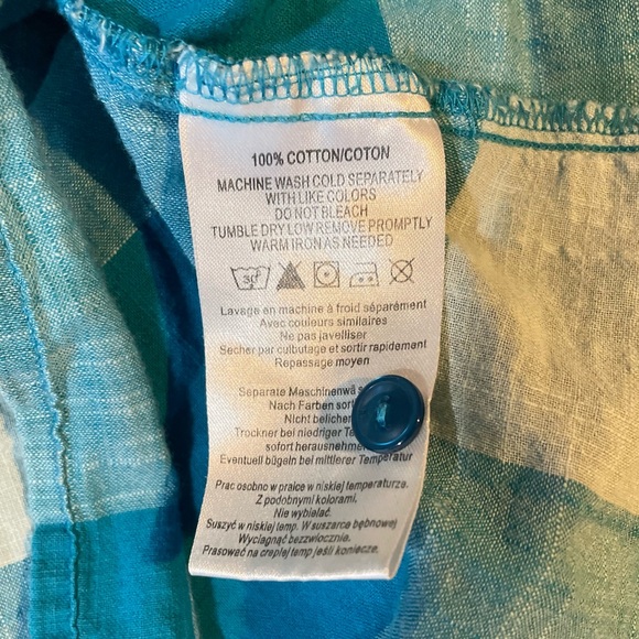 Burton Long Sleeve Plaid Shirt Women’s M Blue Grey Plaid Y2K 90s Grunge Distress - Picture 10 of 14